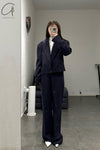 SAMUEL GUI YANG MW SIR Wool Jacket MWAW22BL04-1 Navy Blue